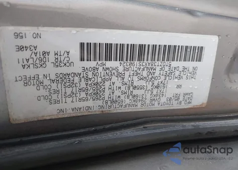 2003 Toyota Sequoia Limited V8 from USA, damaged, VIN 5TDZT38AX3S190324